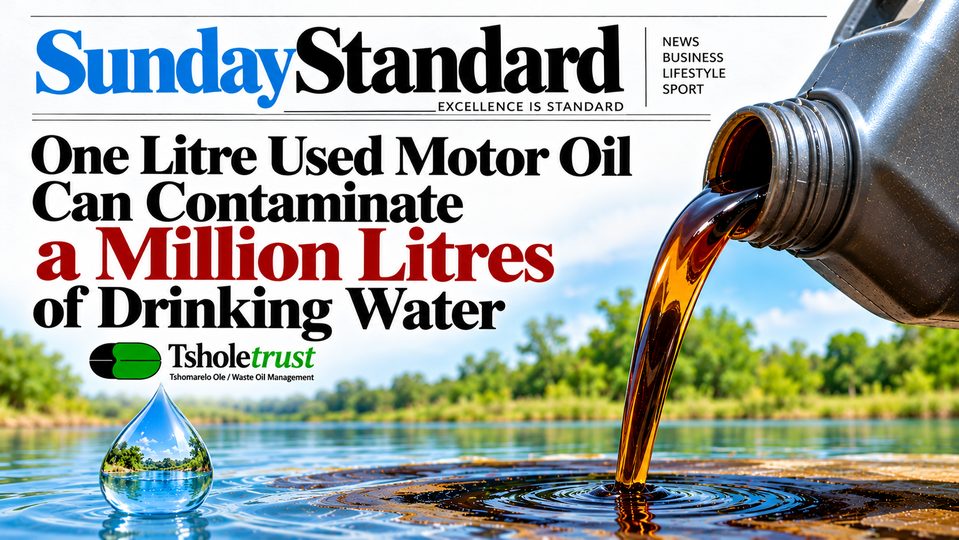 One litre used motor oil can contaminate a million litres of drinking water